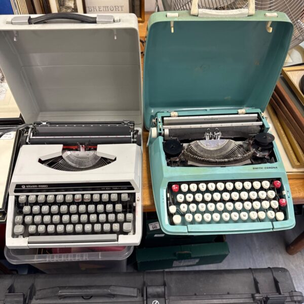 Two vintage mechanical typewriters inc Silver reed & Smith corona