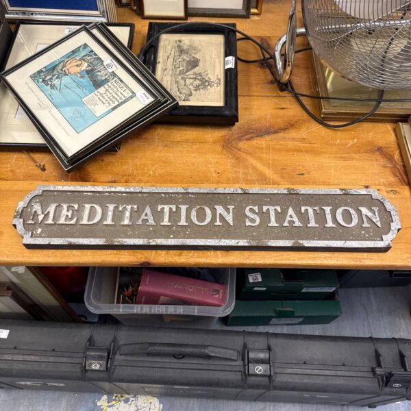 wooden meditation station sign 30.75" length