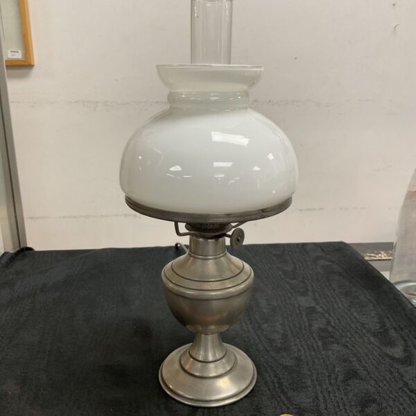french etain la maison deletain pewter hurricane lamp with candle bulb converted to mains electric