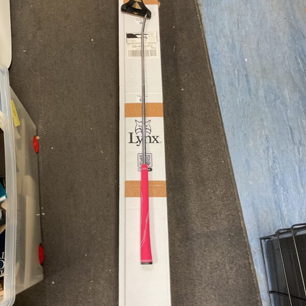 Ladies Lynx putter in original box, side view.