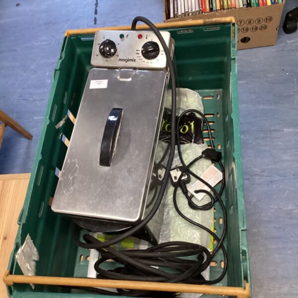 Vintage Magimix deep fat fryer with temperature control dial.