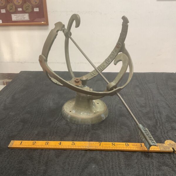 Antique brass armillary sundial, Majistic Sparta, nautical decor.