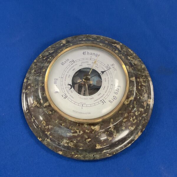 Vintage marble weathermaster barometer from the 1930s.