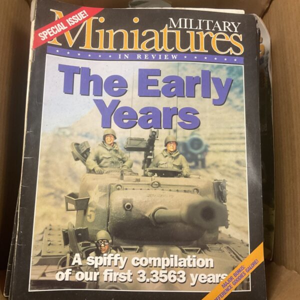 Vintage Military Miniatures Magazine cover featuring early years military models.
