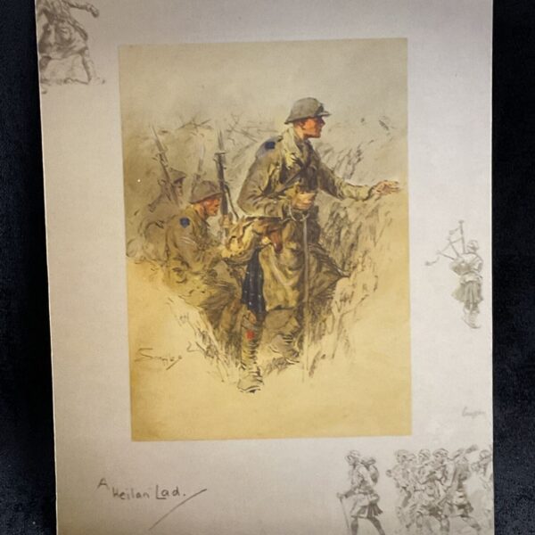 Vintage military print of a Scottish soldier, “A Heilan Lad”.