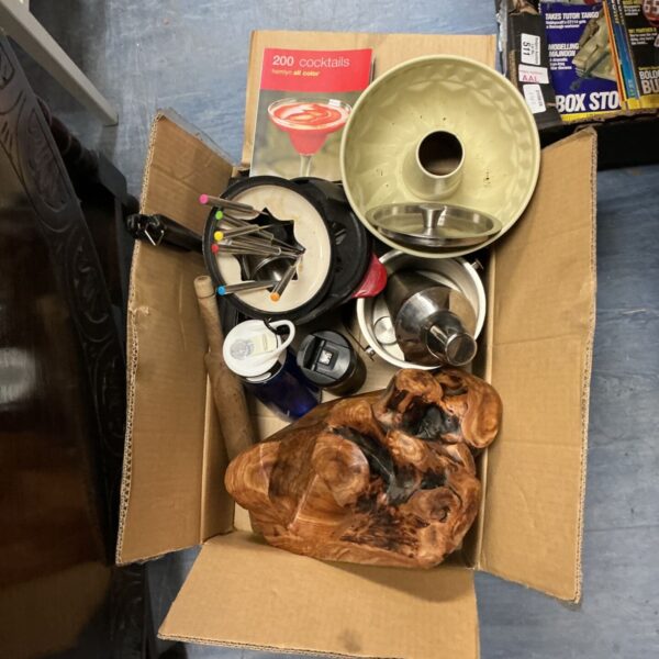 Mixed lot of barware and collectibles including a cocktail shaker.