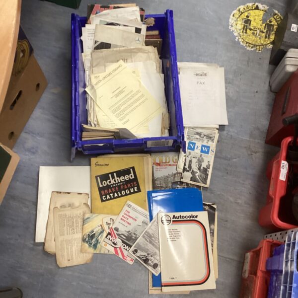 Vintage motoring ephemera lot including Lockheed brake catalogue.