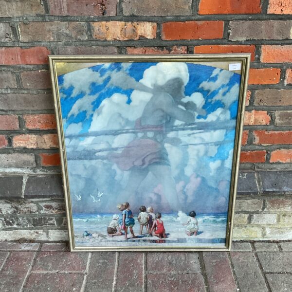 Large framed print of N.C. Wyeth’s “The Giant” illustration.