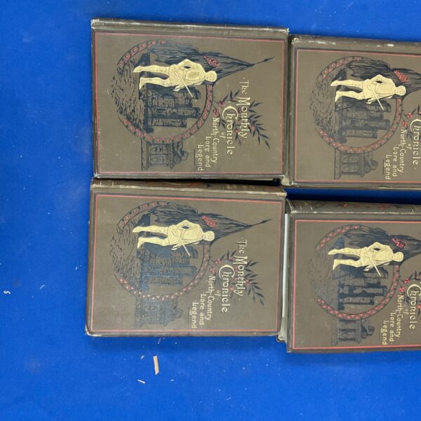 Four vintage North Country Lore and Legends books with embossed covers.