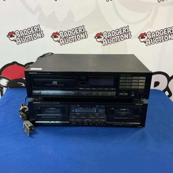 Vintage Onkyo R1 stereo cassette deck, black finish.