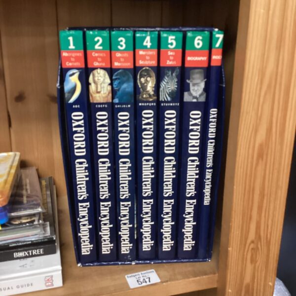 Vintage Oxford Children’s Encyclopaedia set with colourful covers.
