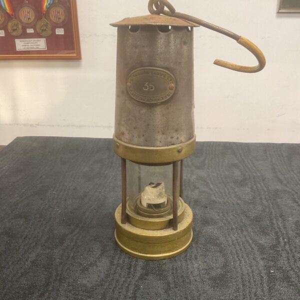 Vintage Patterson Lamps Ltd miners lamp with handle.