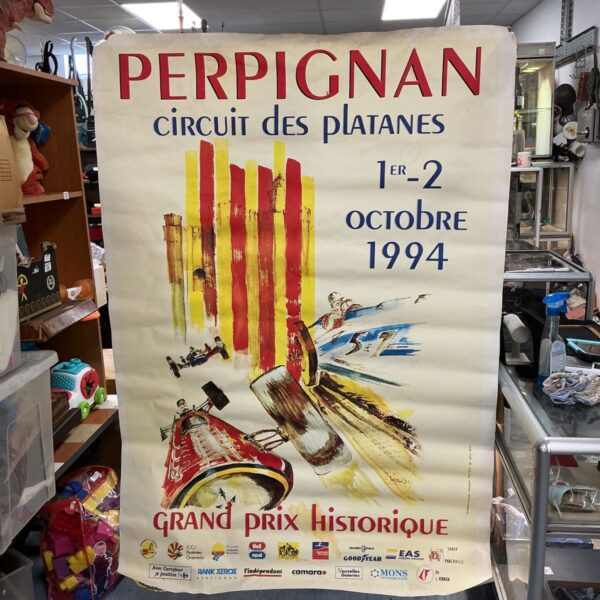 Vintage 1994 Perpignan Grand Prix poster advertising the historic race.