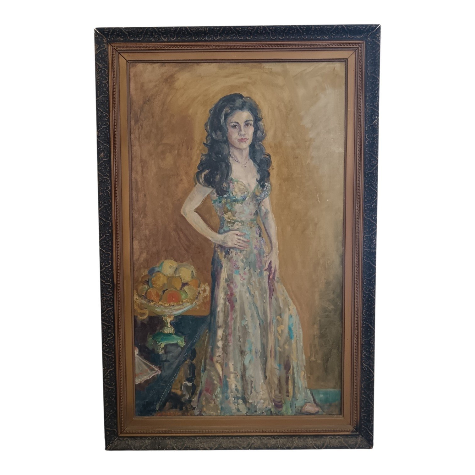 Front view of Jo Webster's oil painting of a Persian dancer.