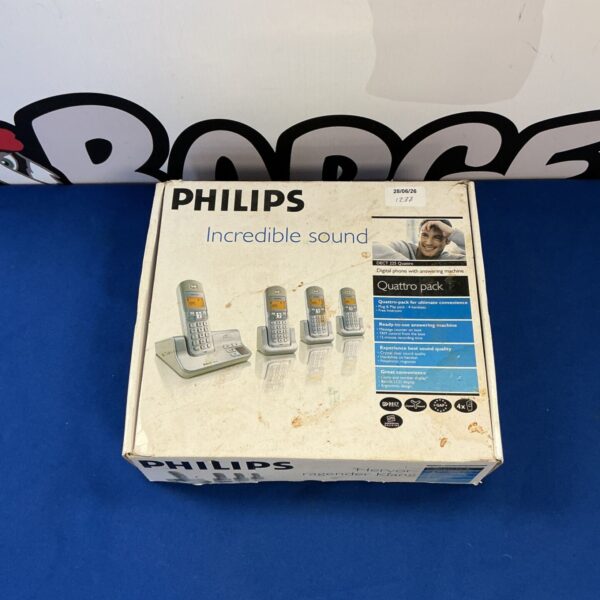 Philips Quattro digital phone in original packaging.