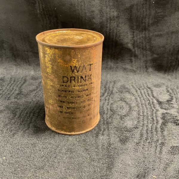 Vintage RAF drinking water tin from World War Two.
