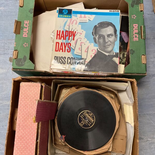 Vintage Russ Conway vinyl record lot with Columbia label.