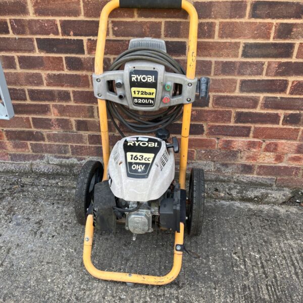 Ryobi RPW2400 petrol pressure washer for garden cleaning.