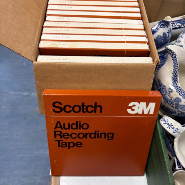 Box of twelve unopened Scotch 3M audio recording tapes.