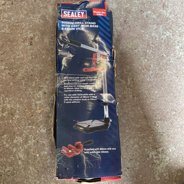 Sealy drill stand with cast iron base and 65mm vice.