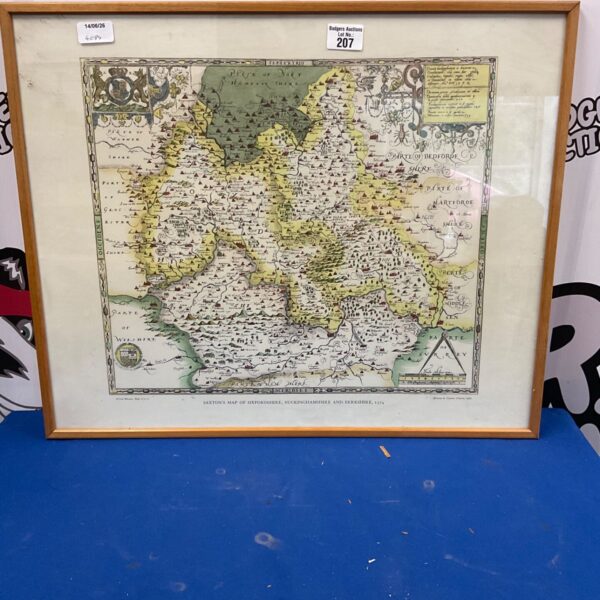 Antique 1731 map of Oxfordshire, Buckinghamshire and Berkshire by Sexton.