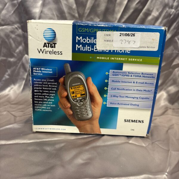 Vintage Siemens AT&T Wireless phone showing GSM/TDMA network access.