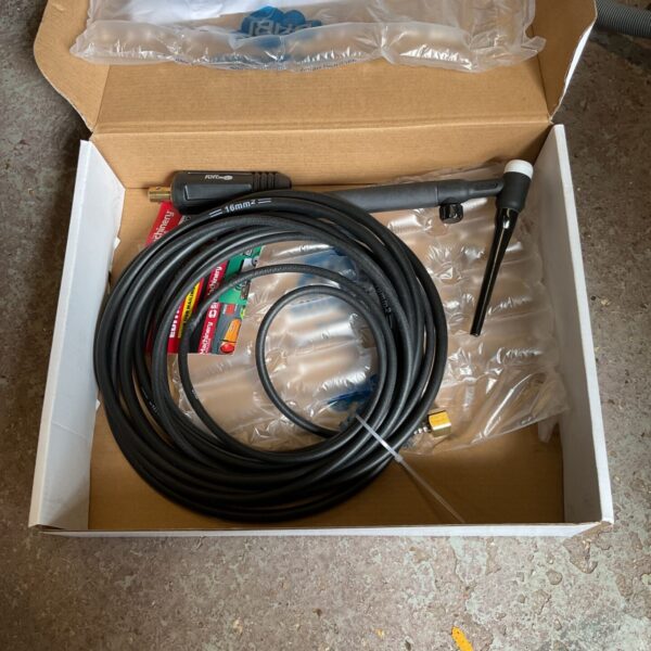 SIP 17V tig welding torch in box, showing wear.