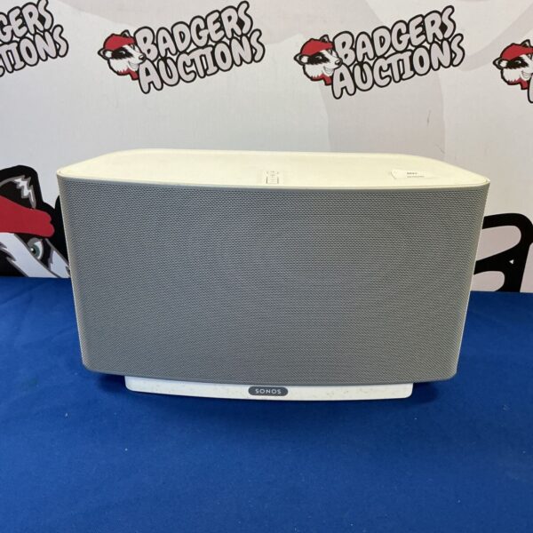 Front view of a black Sonos Play 5 wireless speaker.