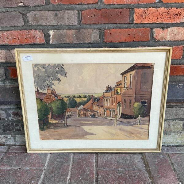 Stan Taylor watercolour painting of Old Hatfield, a charming British landscape.