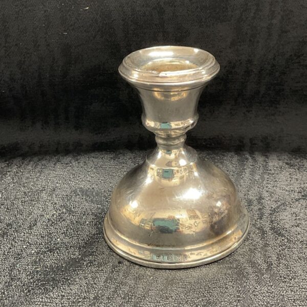 Antique sterling silver candlestick by William J Myatt & Co, 1914.