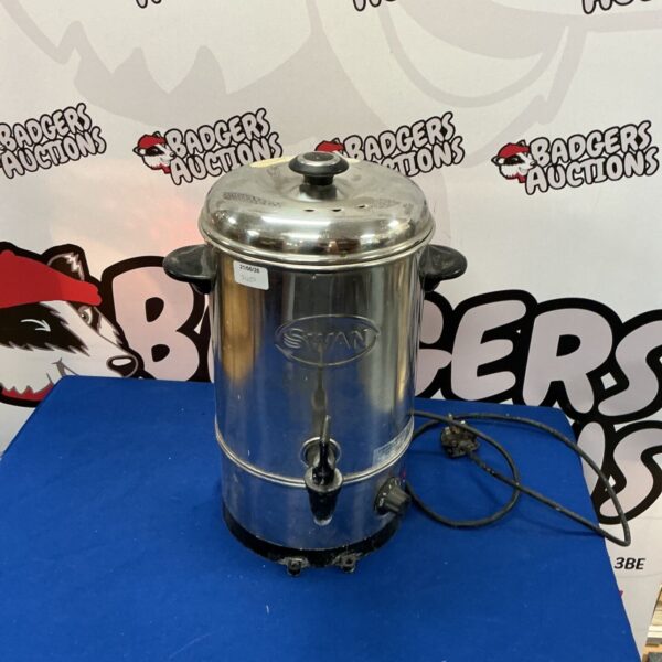 Vintage Swan hot water dispenser in stainless steel.