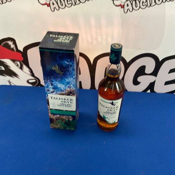 Talisker Skye Single Malt Whisky bottle with box.