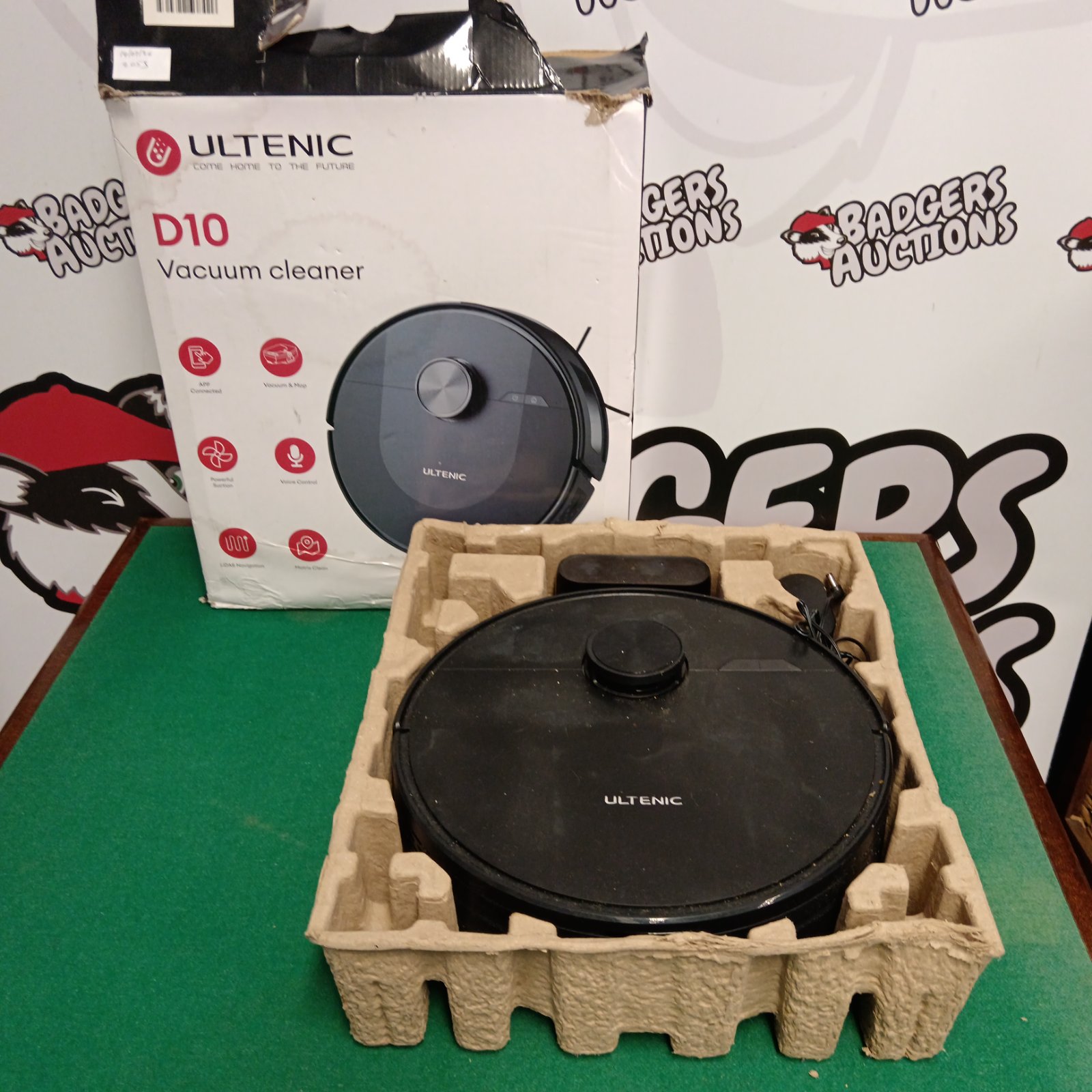 Ultenic D10 robot vacuum cleaner in packaging.
