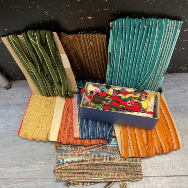 Vintage upholstery edging and Anchor embroidery cotton lot for crafting.
