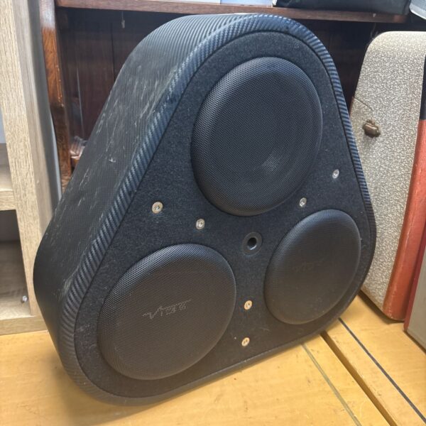 VIBE BlackAirP8-V6 triple 8-inch car subwoofer, side view.