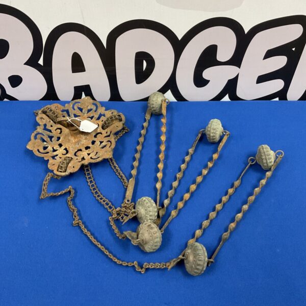 Victorian plafonnier chains and decorative rose for antique lighting.