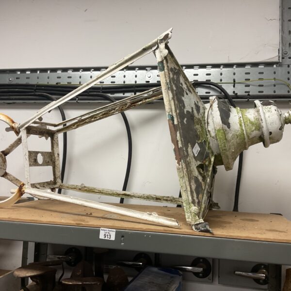 Antique Victorian street lamp with cast iron detailing.