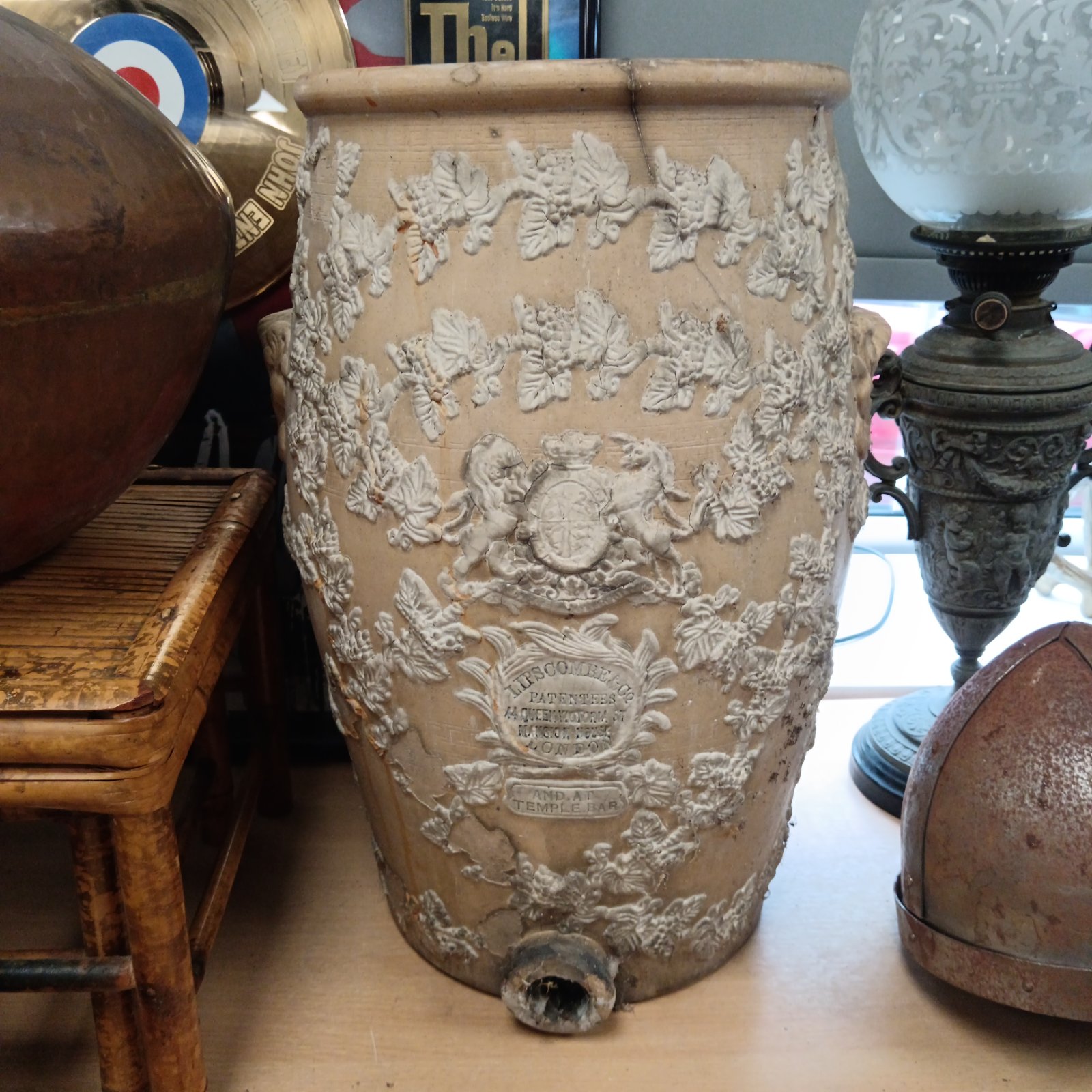 Detailed side view of a Victorian Lipscombe & Co water purifier.