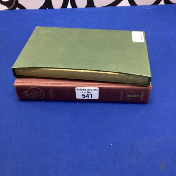 Vintage books lot featuring Return of the King and Travels with a Donkey.
