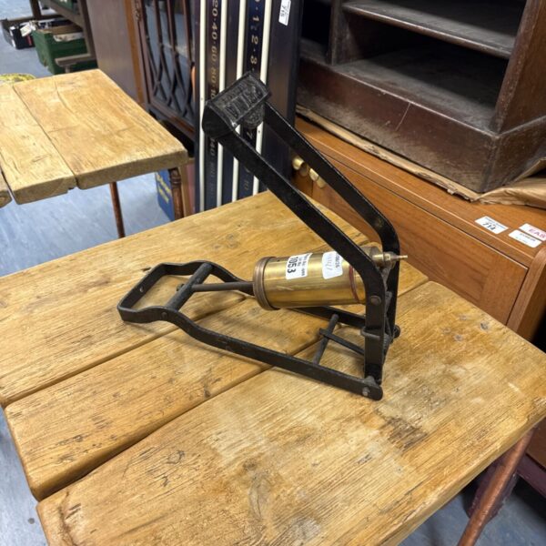 Vintage brass Prima foot pump for restoration.
