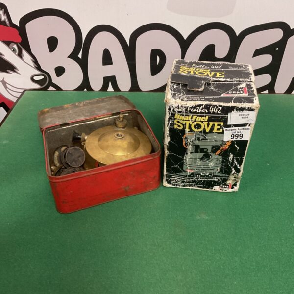 Vintage Coleman dual fuel stove, model 428, for camping.