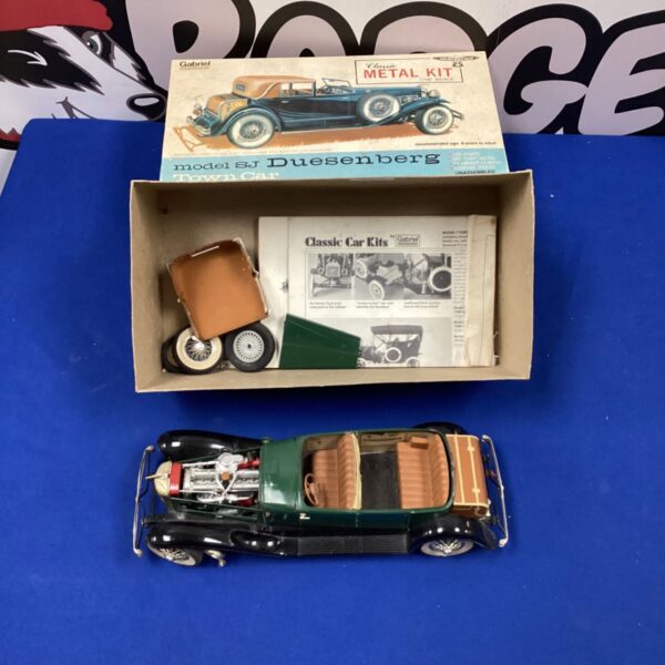 Vintage Gabriel Duesenberg model kit in original packaging.