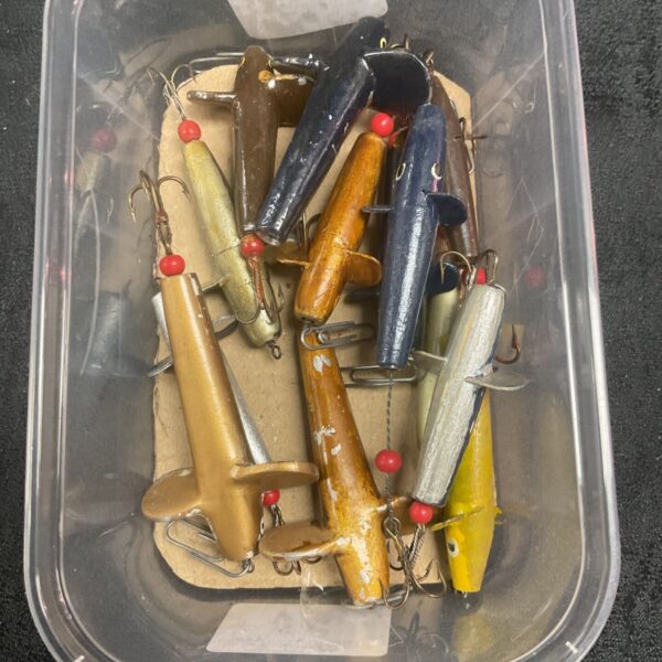 Vintage fishing lures collection, antique bait for collectors.