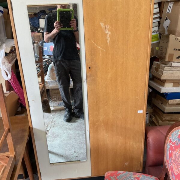 Vintage G Plan wardrobe featuring a full-length mirror.