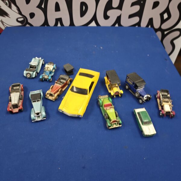 Vintage Matchbox diecast cars in a collectible lot.