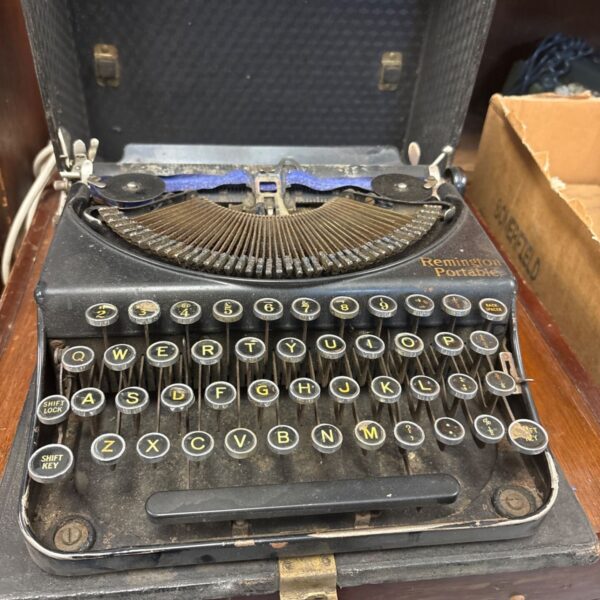 Vintage Remington portable typewriter with case, 1930s.