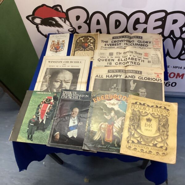 Vintage royal ephemera collection including newspapers and magazines.
