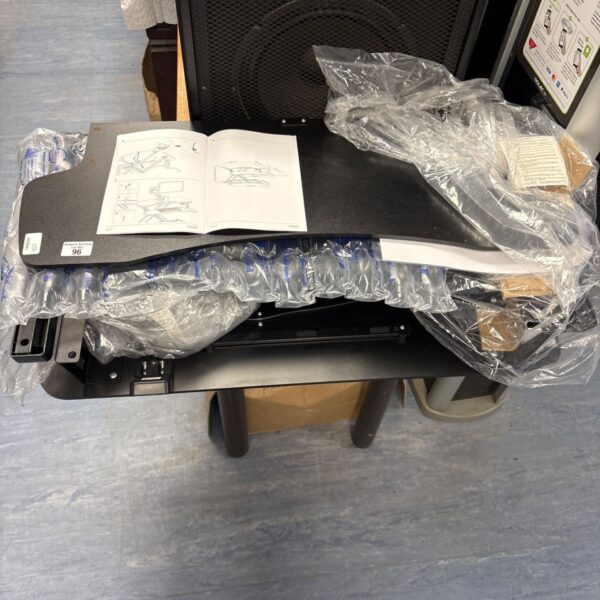 Vonhaus electric sit stand workstation partially disassembled.