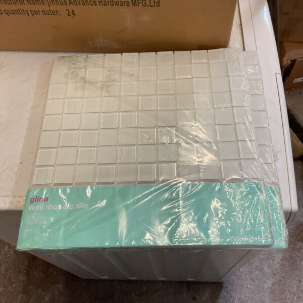 White ceramic mosaic tiles in a job lot.
