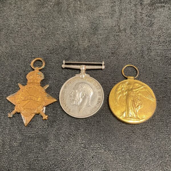WWI medal trio to J. Plested R.A.M.C, British War and Victory Medals.